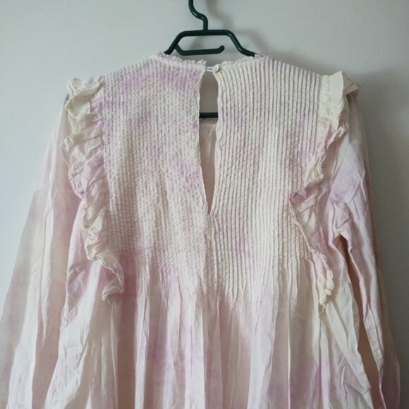 Pretty WILFRED La Boheme Pink White Pin Tuck Elia Dress S - Picture 4 of 6